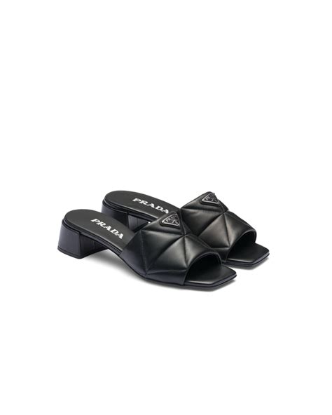 prada quilted slides|prada nappa leather slides.